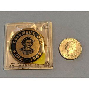1949 COLUMBUS OHIO W.I.B.C.  MEDAL Pinback Pin Button